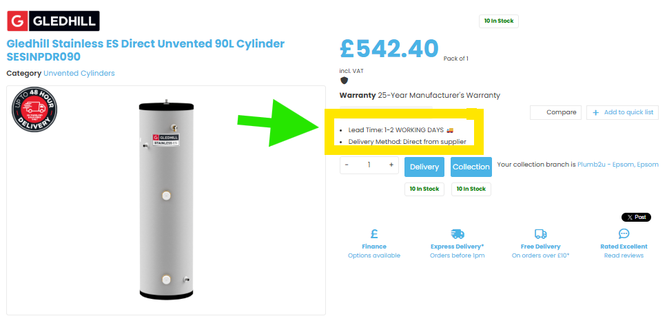 Direct From Supplier info from Desktop